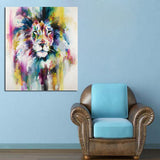 tableau peintre abstraite d’un lion