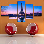 peinture Paris coucher de soleil