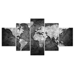 cadre carte du monde noir et blanc 