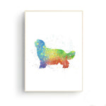 tableau abstrait chien rouge et vert