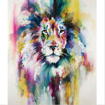 tableau peintre abstraite d’un lion