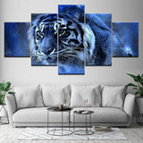 tableau tigre bleu