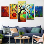 tableau coloré arbre et boule