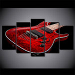tableau fond noir guitare rock rouge
