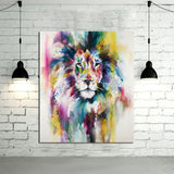 tableau peintre abstraite d’un lion