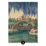 Affiche japonaise pont en bois