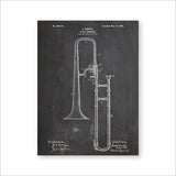 tableau affiche trompette bleue