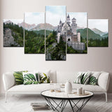 tableau château perdu dans les montagne