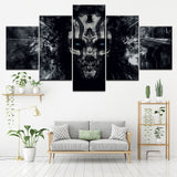 tableau skull abstrait noir