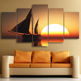 Tableau mer bateau coucher de soleil | La maison des tableaux