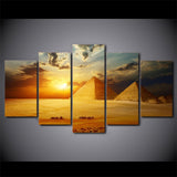 Tableau deux pyramides coucher de soleil