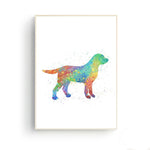 tableau abstrait chien rouge et vert