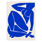 Affiche enfant femme bleue vintage