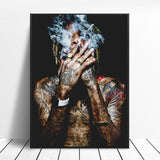 tableau de Wiz Khalifa qui fume