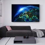 tableau espace continent vert