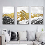 tableau montagne sommet jaune