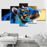 The blue tiger animal 5 Piece HD Wallpapers Art Canvas Print