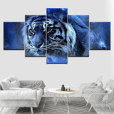 tableau tigre bleu