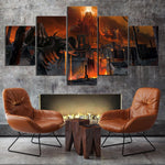 Tableau monde squelettique orangé