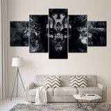 tableau skull abstrait noir