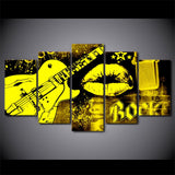 tableau guitare rock jaune