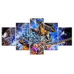 tableau guitariste abstrait en concert