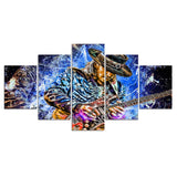 tableau guitariste abstrait en concert
