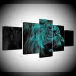 tableau lion aux yeux rouges