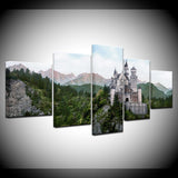 tableau château perdu dans les montagne