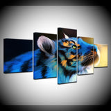 The blue tiger animal 5 Piece HD Wallpapers Art Canvas Print