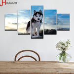 tableau photo husky noir