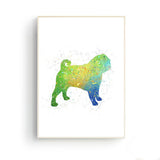 tableau abstrait chien rouge et vert