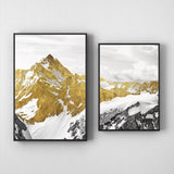 tableau montagne sommet jaune