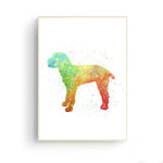 tableau abstrait chien rouge et vert