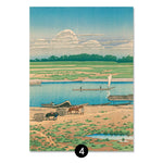 Affiche japonaise paysage vintage