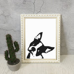 tableau terrier sur fond blanc