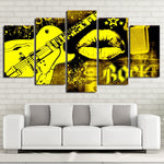 tableau guitare rock jaune