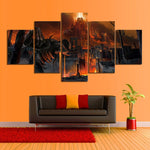 Tableau monde squelettique orangé
