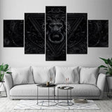 tableau lion vintage noir