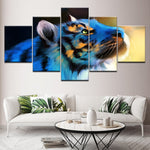 The blue tiger animal 5 Piece HD Wallpapers Art Canvas Print