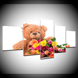 Tableau ours avec des fleurs
