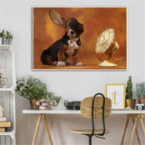 tableau chien qui vole de la nourriture