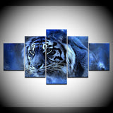 tableau tigre bleu