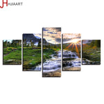 tableau rivière sur la montagne