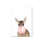 tableau Kangourou bulle rose