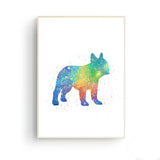 tableau abstrait chien rouge et vert