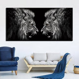 tableau lion tête à tête