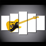 tableau guitare jaune fond blanc