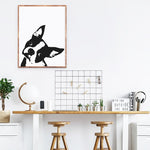 tableau terrier sur fond blanc