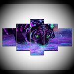 tableau tigres violet bord de l’eau